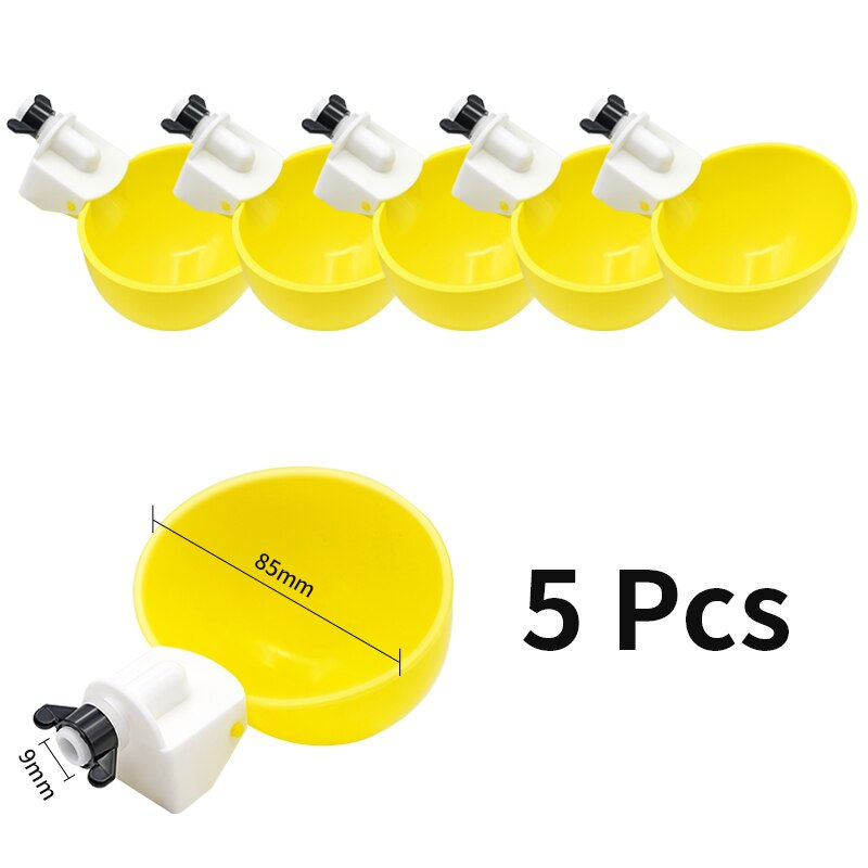 Thumbnail: 5/10 Pcs Automatic Chicken Poultry Waterers Drinking Cups Farm Water Feeder 