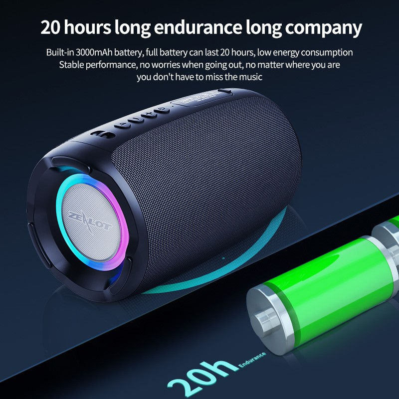 Thumbnail: ZEALOT S61 Portable Bluetooth Speaker Double Diaphragm Wireless Subwoofer
