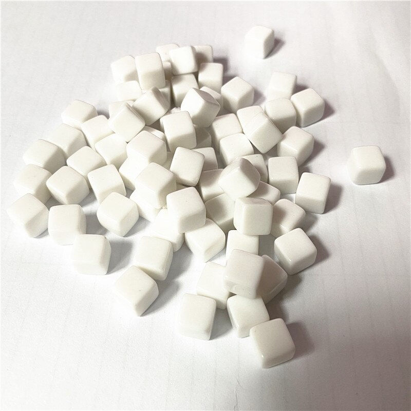 Thumbnail: 100Pcs/Set 8mm Acrylic Transparent Grey Square Corner Colorful Crystal Dice Ches