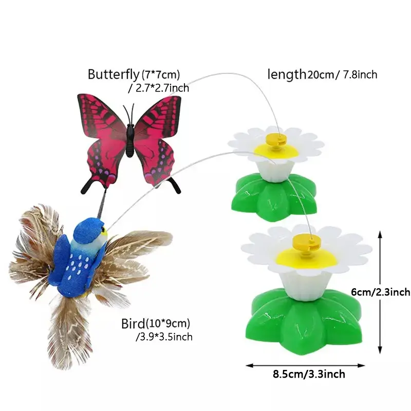 Interesting Pet Electric Rotating Bird Butterfly Teasing Cat Toy Pet Kitten