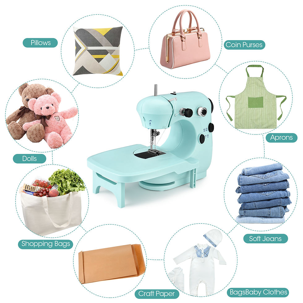 Thumbnail: DIY Mini Sewing Machine with Extension Table Electric Portable Sewing Machine 