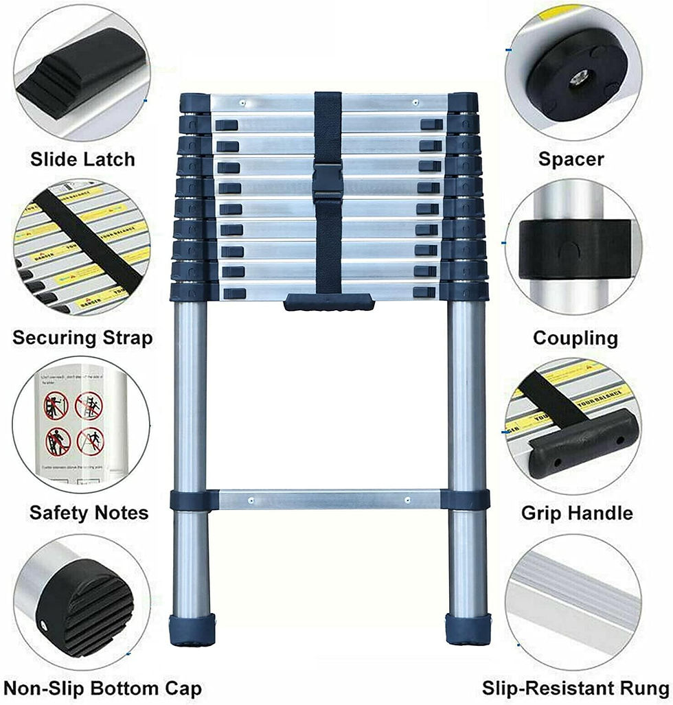 Thumbnail: Telescopic Ladder Extendable Multi-Purpose Stainless Steel Telescoping Ladder 