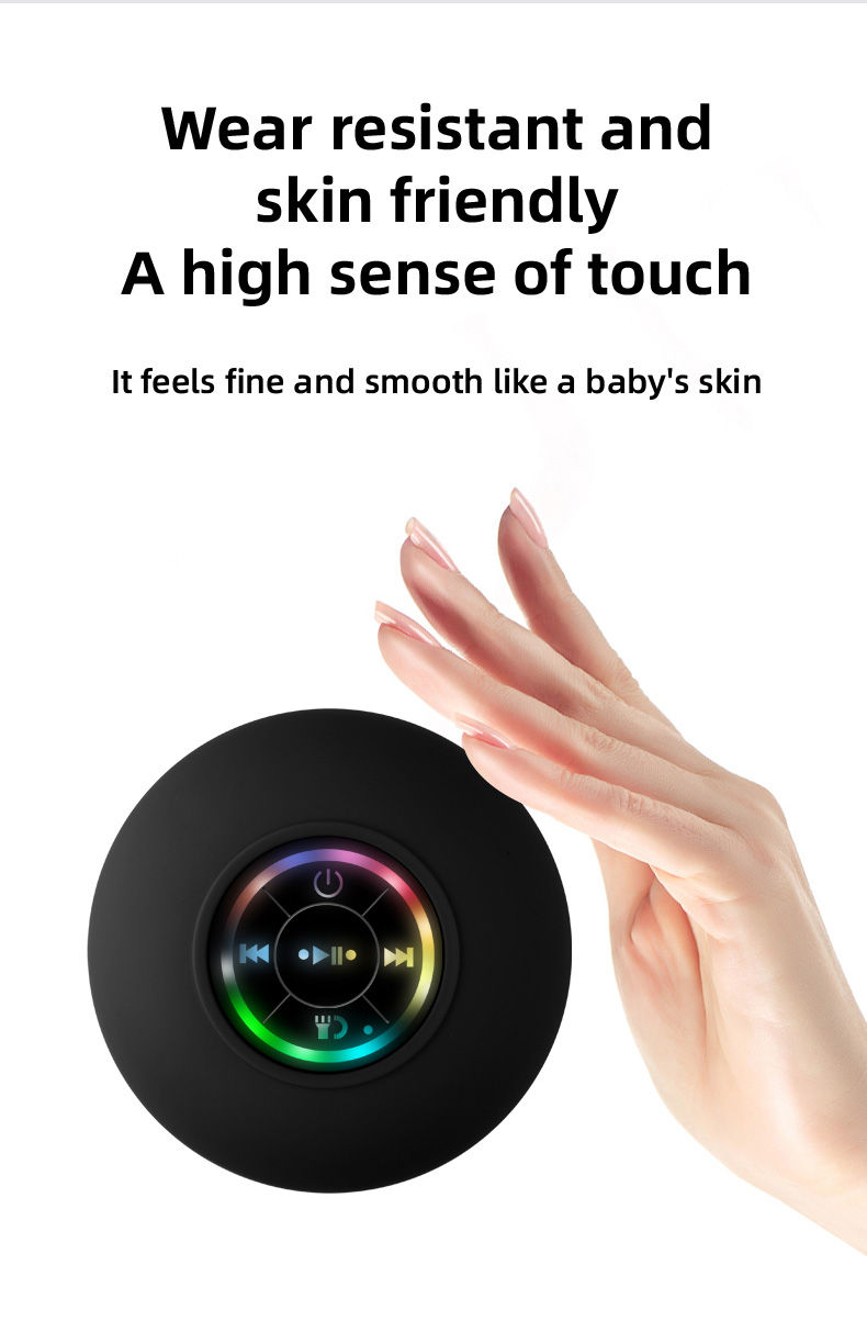Thumbnail: Portable Waterproof Bluetooth Shower Speaker with Suction Cup and LED Lights 3D 