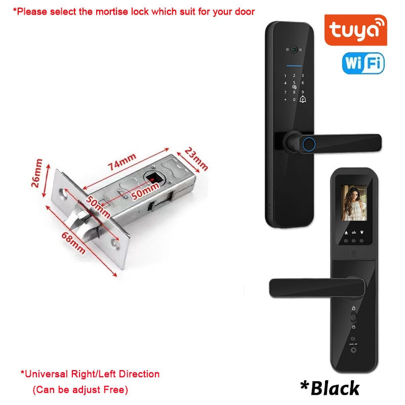 Thumbnail: XSDTS Tuya Wifi Digital Electronic Smart Door Lock With Biometric Camera Fingerp