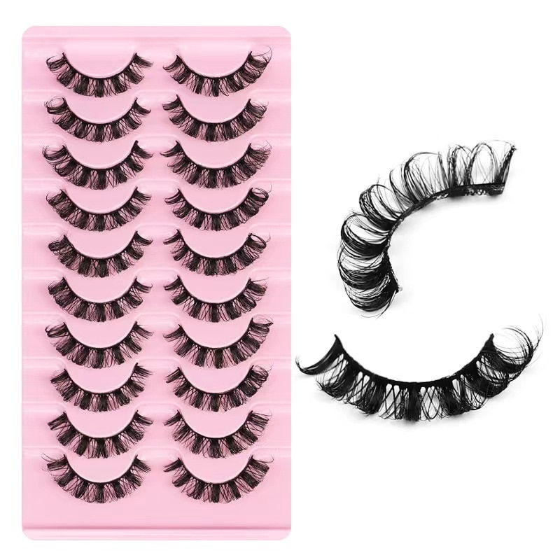 Thumbnail: New 5/10Pairs Lashes D Curl 10-16mm Russian Lashes 3D Mink Eyelashes Reusable