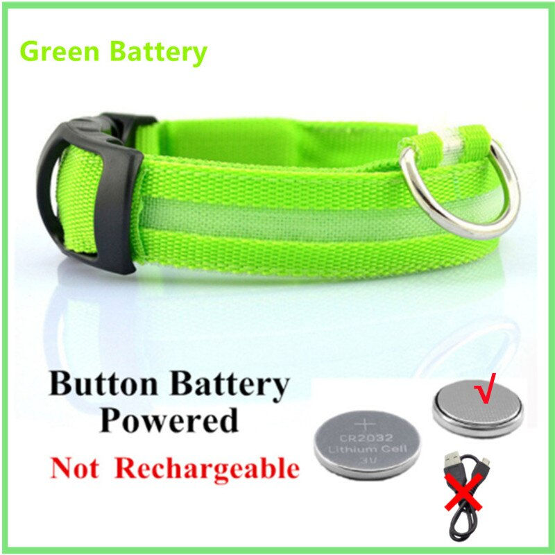 Thumbnail: LED Glowing Dog Collar Adjustable Flashing Rechargea Luminous Collar 