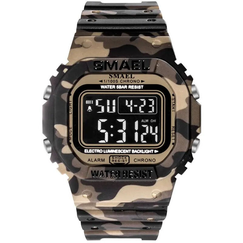 Thumbnail: SMAEL Digital Watch Men Sports Watches LED Military Army Camouflage Wrist Watch 