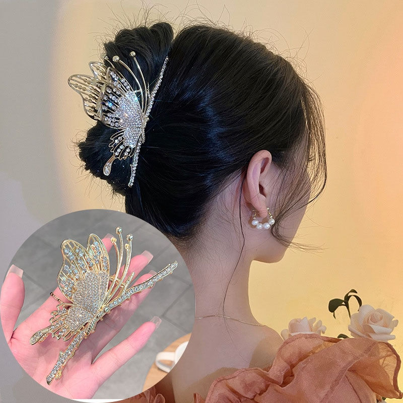 Thumbnail: 2022 Korean Painted Butterfly Hair Clips Women
