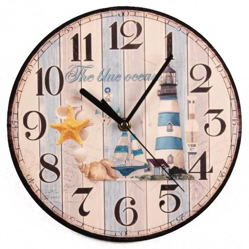 Thumbnail: Wall Wooden Clocks Brief Design Silent Home Cafe Office Wall Decor Clocks 