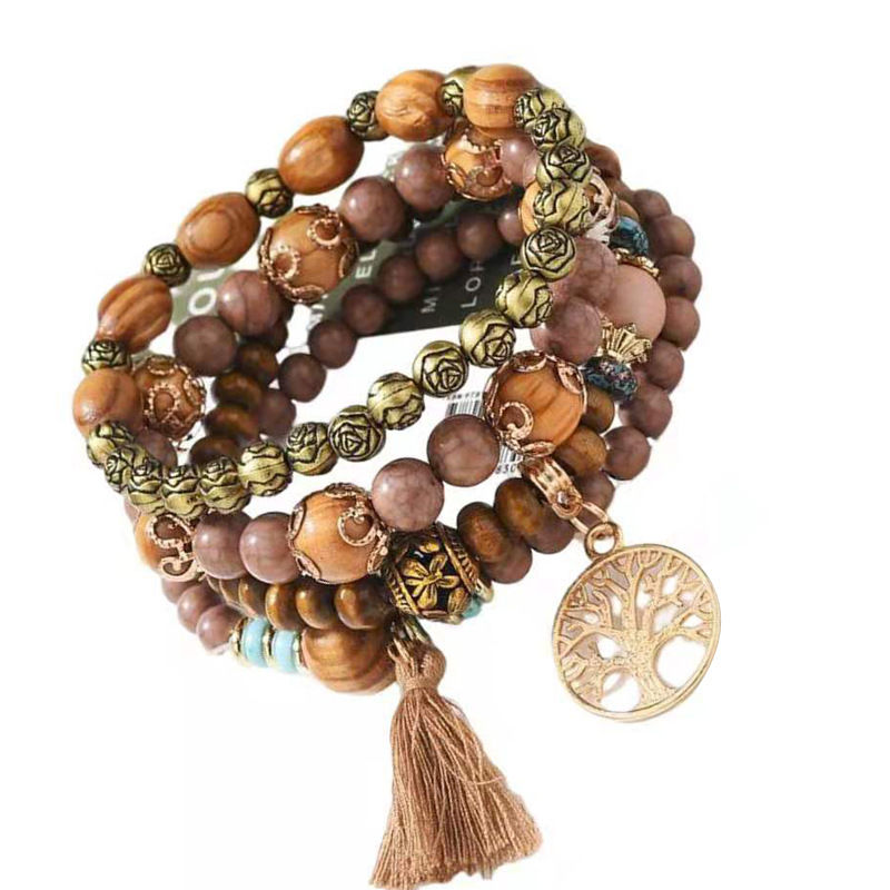 Thumbnail: WYBU new bohemian bracelet creative ladies tree of life jewelry tassel multi