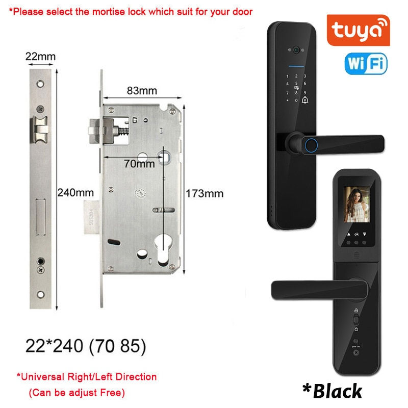 Thumbnail: XSDTS Tuya Wifi Digital Electronic Smart Door Lock With Biometric Camera Fingerp