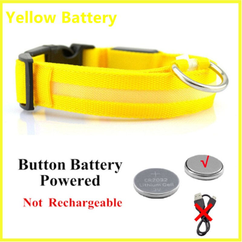 Thumbnail: LED Glowing Dog Collar Adjustable Flashing Rechargea Luminous Collar 