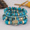 Thumbnail: New Acrylic Beads Chain Bracelet Set For Women Tree Of Life Charm Elastic Bangle
