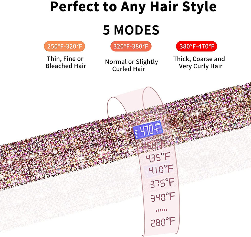Thumbnail: Hair Straightener Rhinestone Ceramic Flat Iron Profession Salon Hair