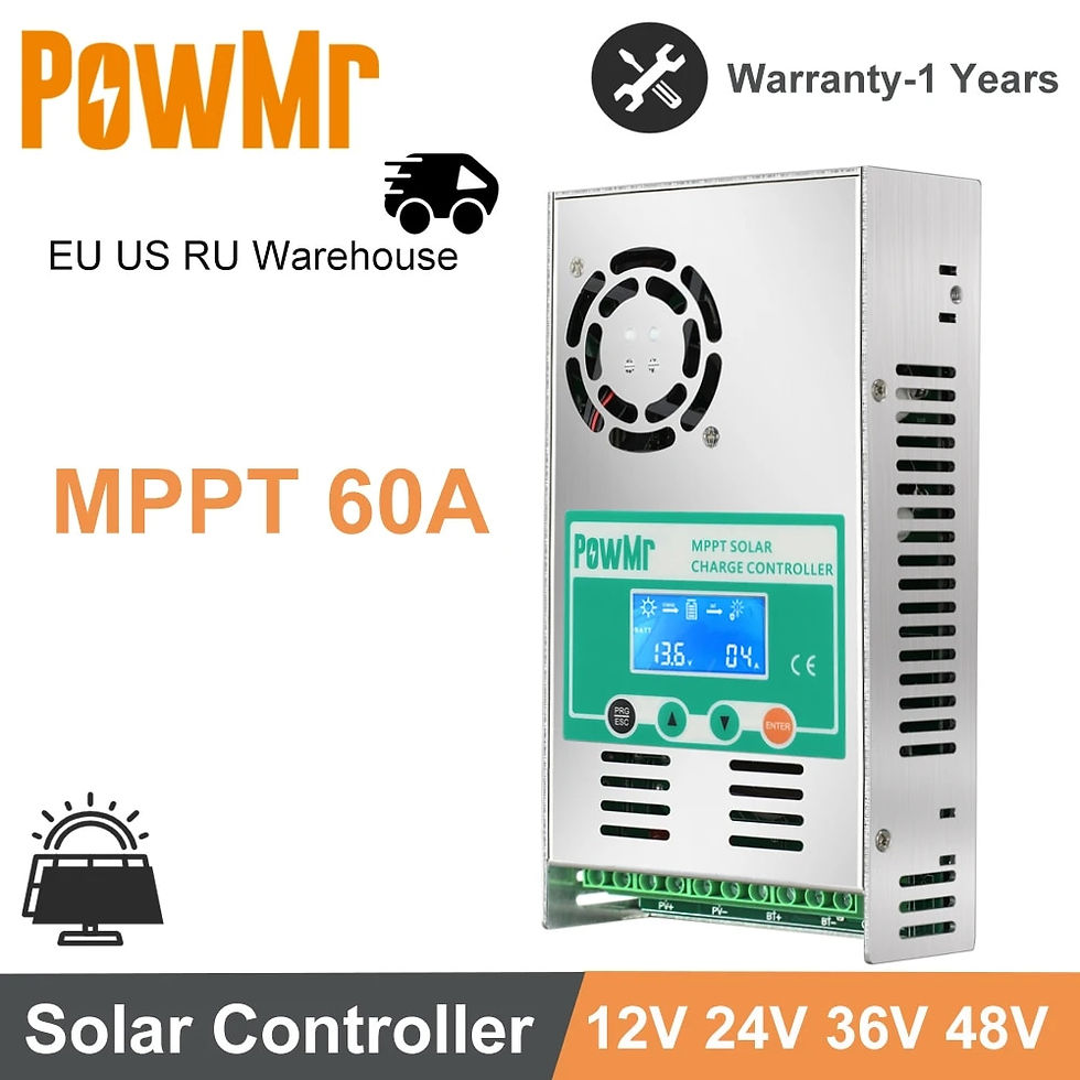 Thumbnail: MPPT 60A 12V 24V 36V 48V Auto LCD Display Solar Charger Controller  Solar 