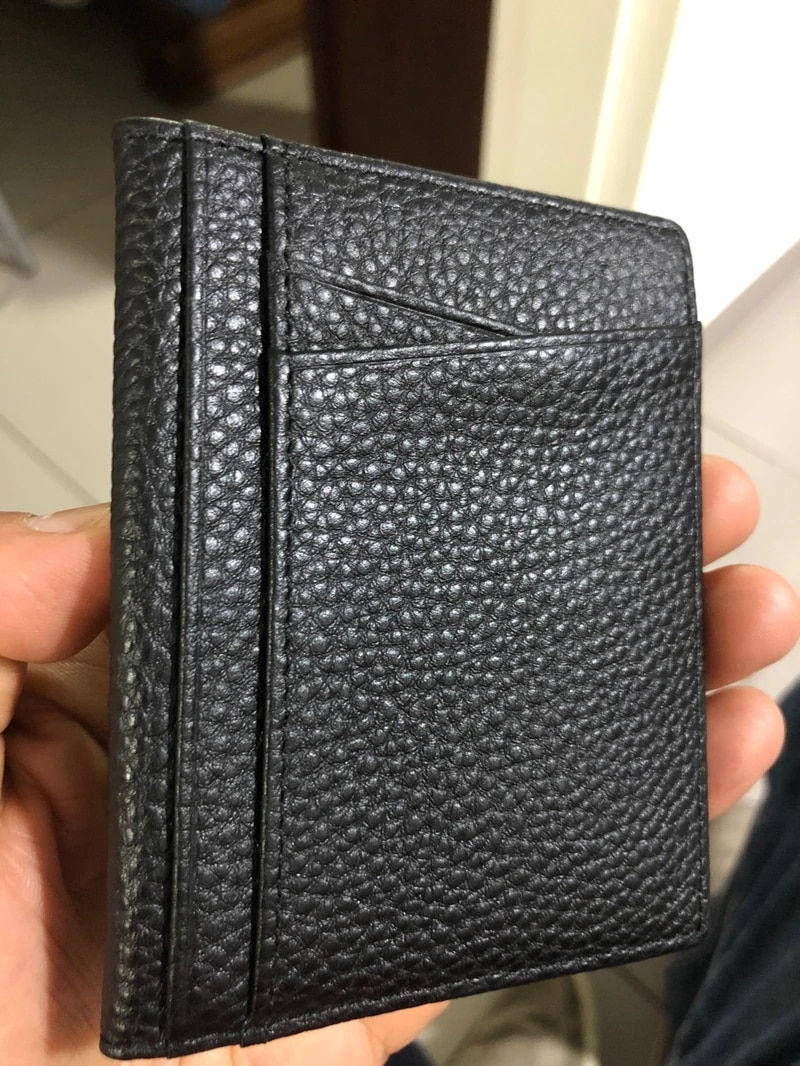 Thumbnail: Super Slim Soft Wallet 100% Sheepskin Genuine Leather Mini Credit Card Wallet 