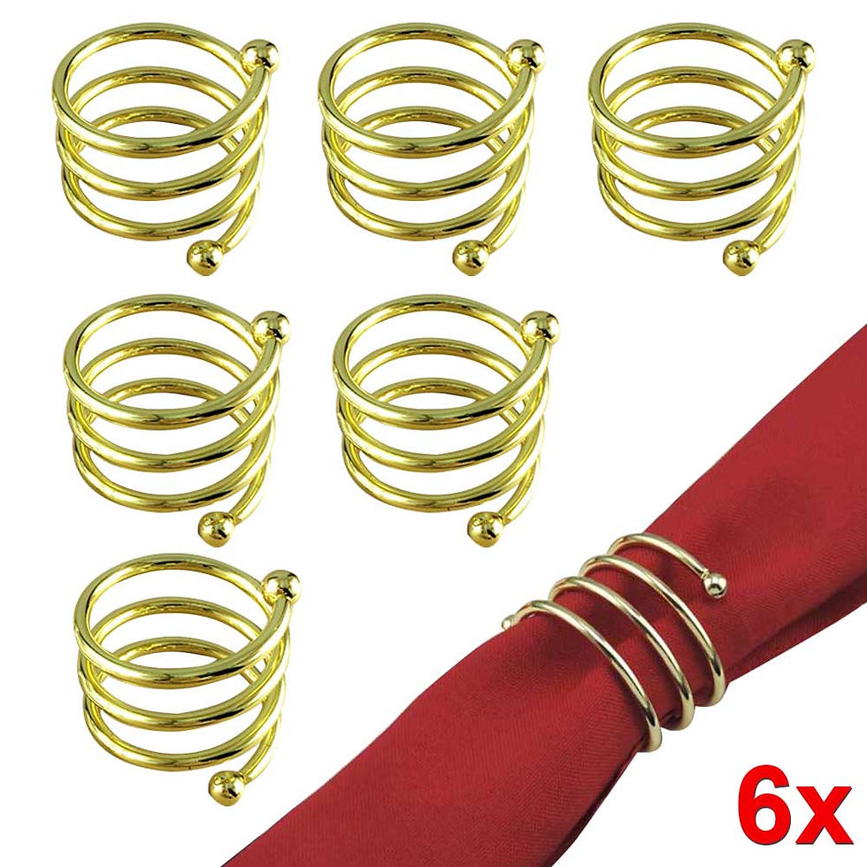 Thumbnail: 6pcs Gold Napkin Rings Serviette Rings