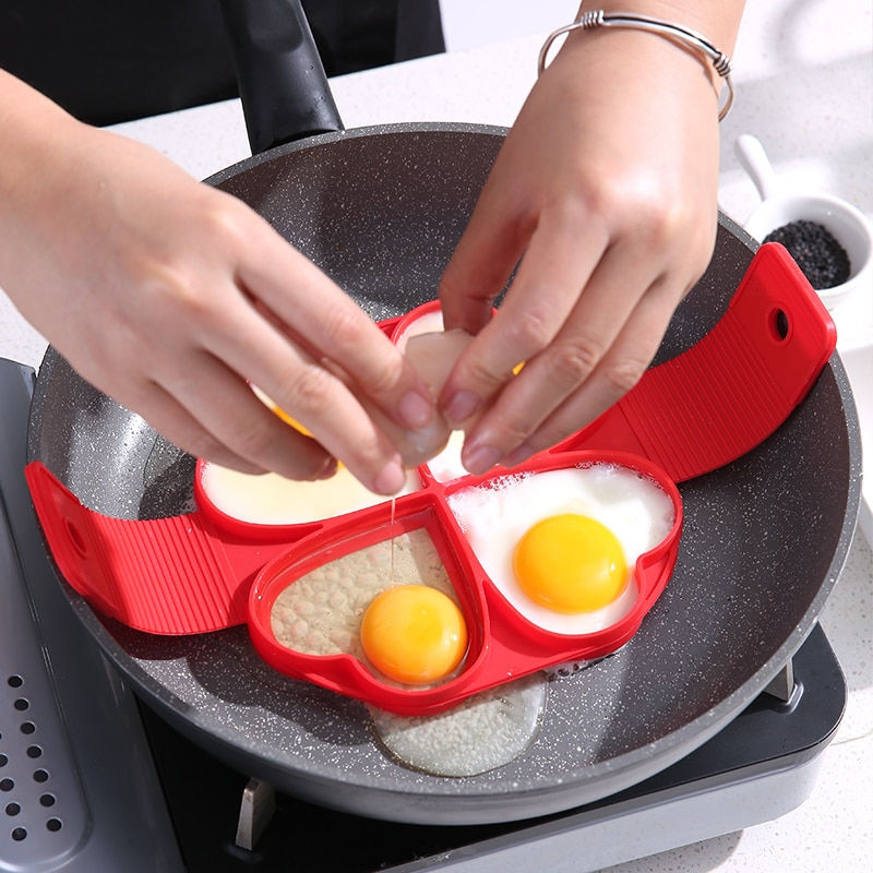Egg Pancake Ring Nonstick Pancake Maker Mold Silicone Egg Cooker Fried 