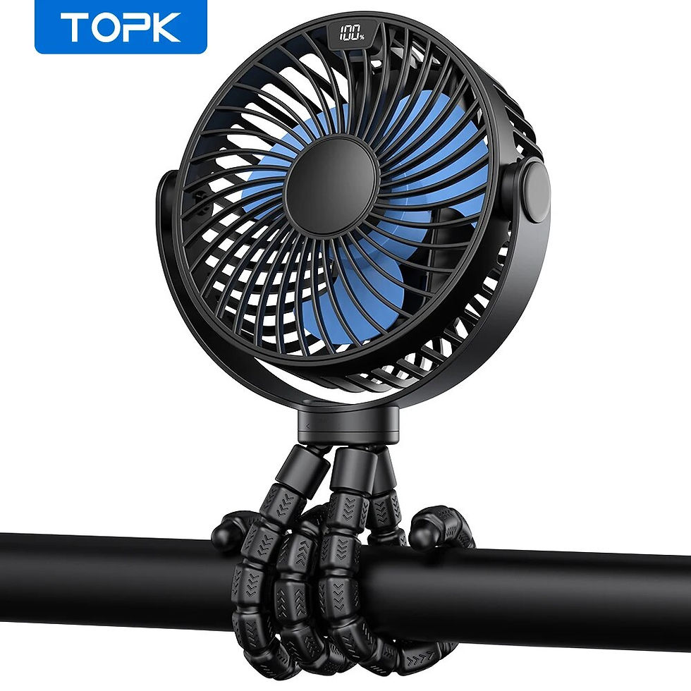 Thumbnail: TOPK 5000mah Mini Portable Stroller Fan,Battery Operated Small Clip Fan