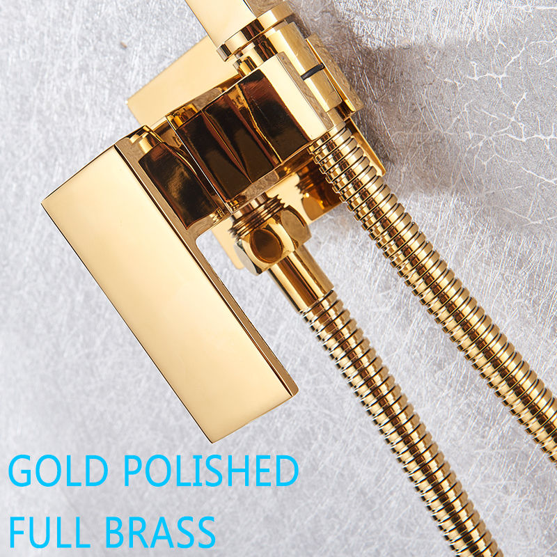 Thumbnail: Gold Brass Bathroom Bidet Faucet Rose Gold High Pressure Bidet Sprayer 