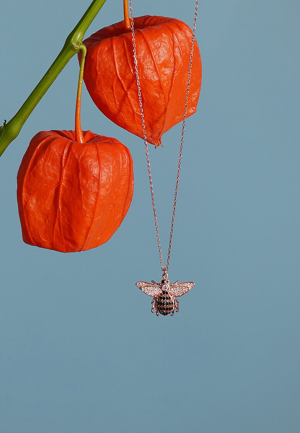 Thumbnail: Honey Bee Pendant Necklace Silver
