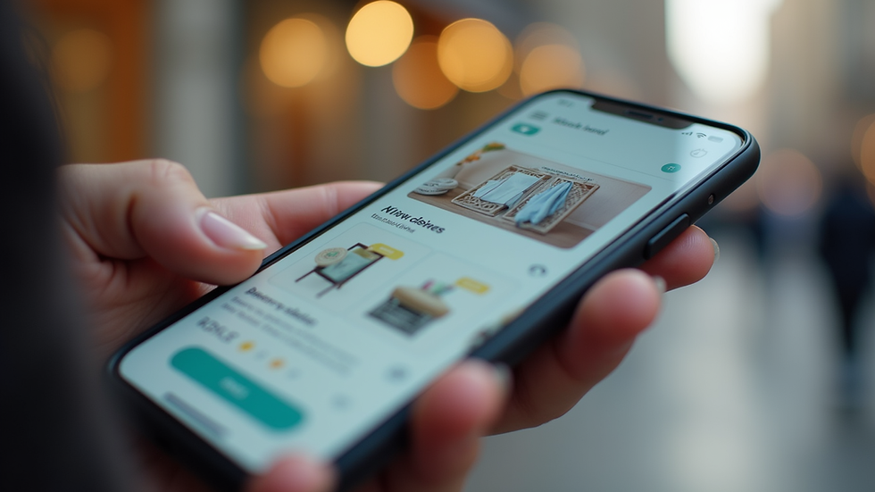 Close-up view of a smartphone displaying an online marketplace app
