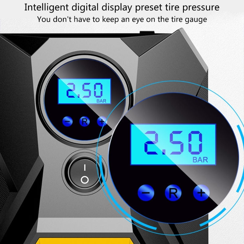 Thumbnail: Tire Inflator Electric Air Portable Car Air Compressor with Emergency LED 
