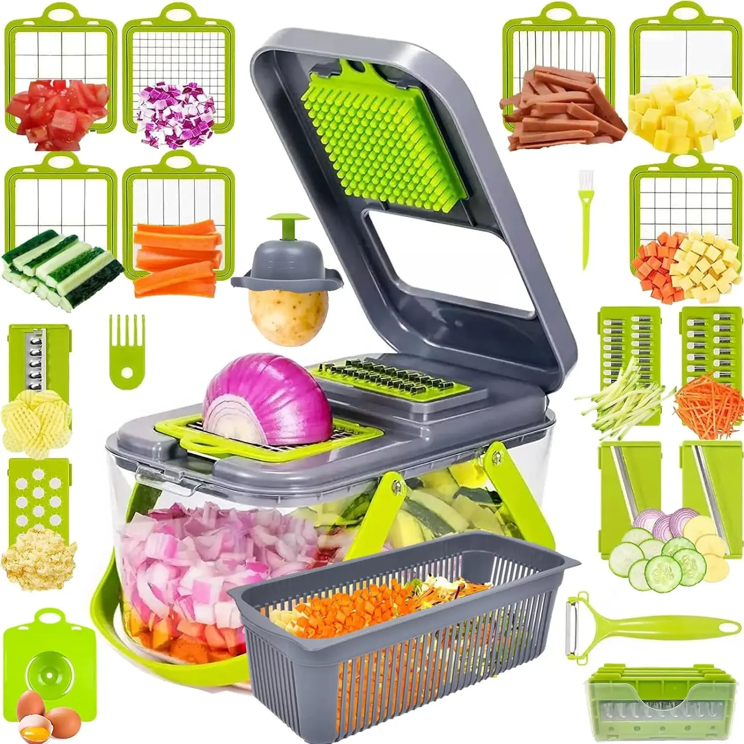 12/22 in 1 Multifunctional Vegetable Chopper Onion Grater Carrot Potato Shredder