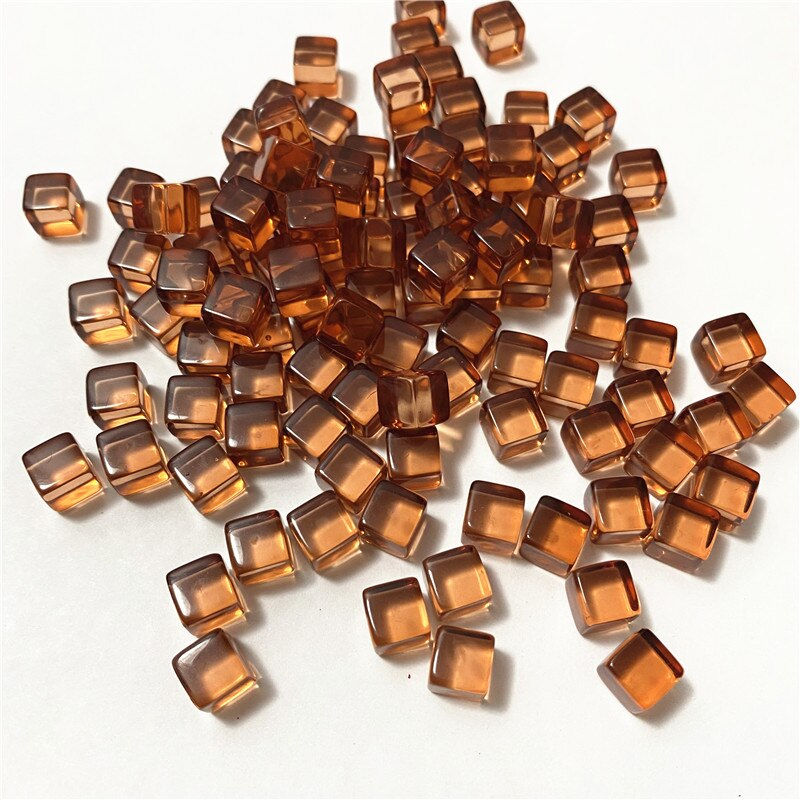 Thumbnail: 100Pcs/Set 8mm Acrylic Transparent Grey Square Corner Colorful Crystal Dice Ches