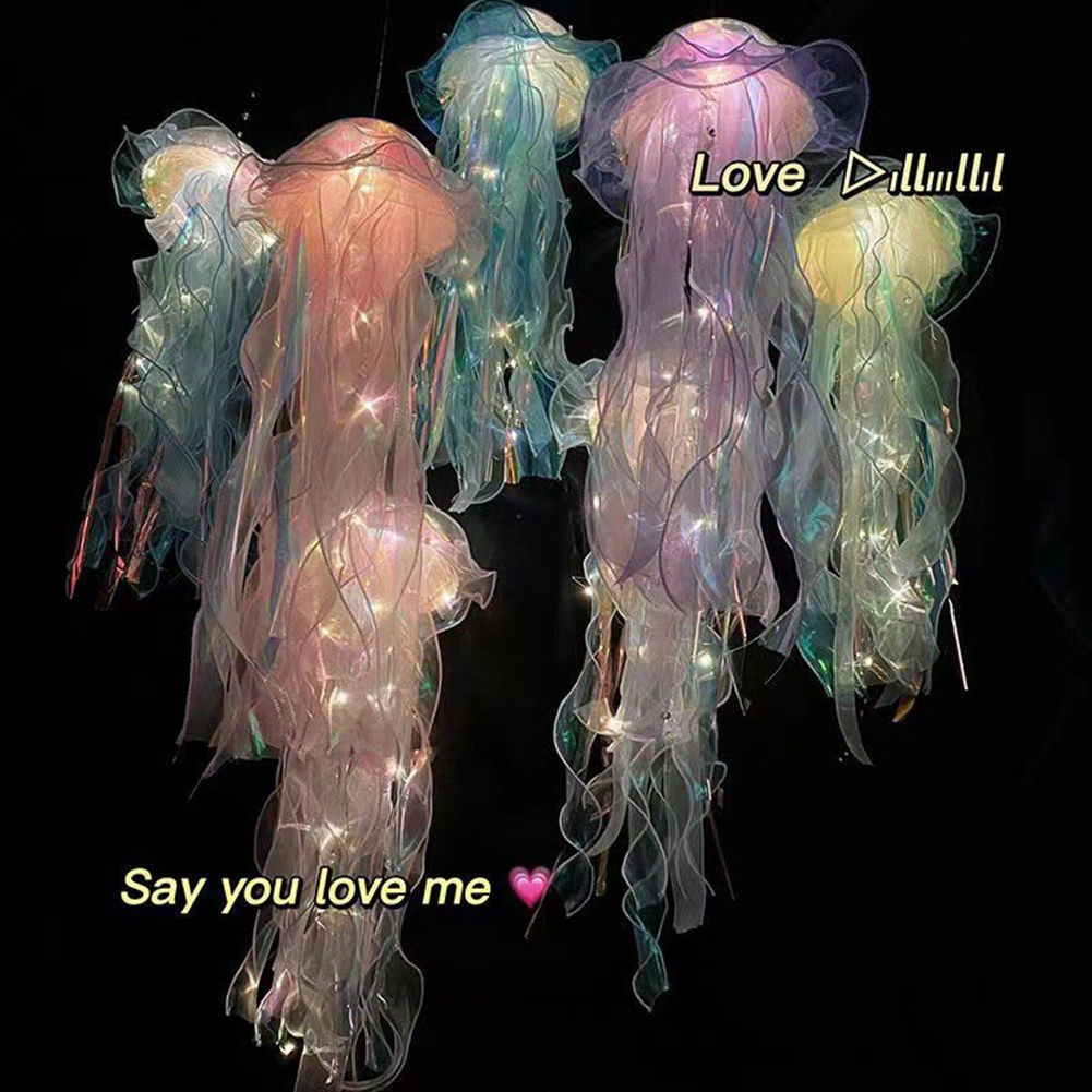 Jellyfish Lamp Jellyfish Atmosphere Night Light Button Battery Hanging Ceiling
