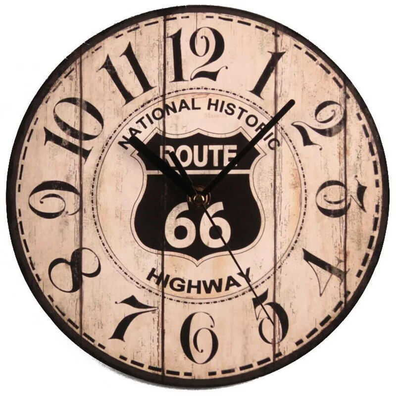 Thumbnail: Wall Wooden Clocks Brief Design Silent Home Cafe Office Wall Decor Clocks 