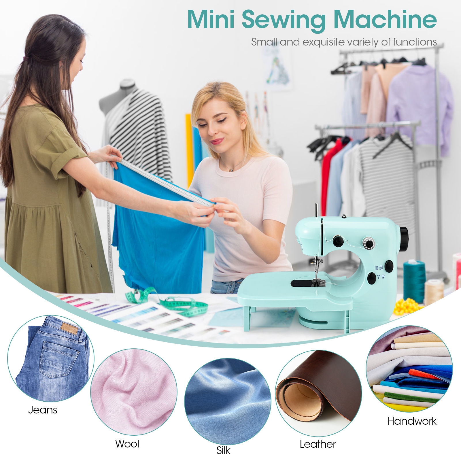 DIY Mini Sewing Machine with Extension Table Electric Portable Sewing Machine