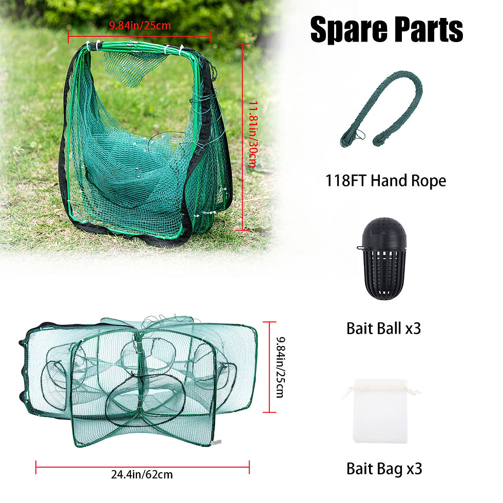 Thumbnail: Goture Folded Crab Trap Fishing Net Minnow Fish Carp Crawdad Shrimp 