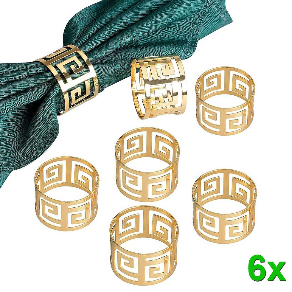 Thumbnail: 6pcs Gold Napkin Rings Serviette Rings