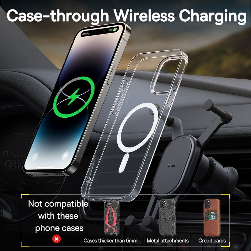 Thumbnail: Baseus Car Phone Holder Wireless Charger Car Charger for Air Vent Mount Fast 