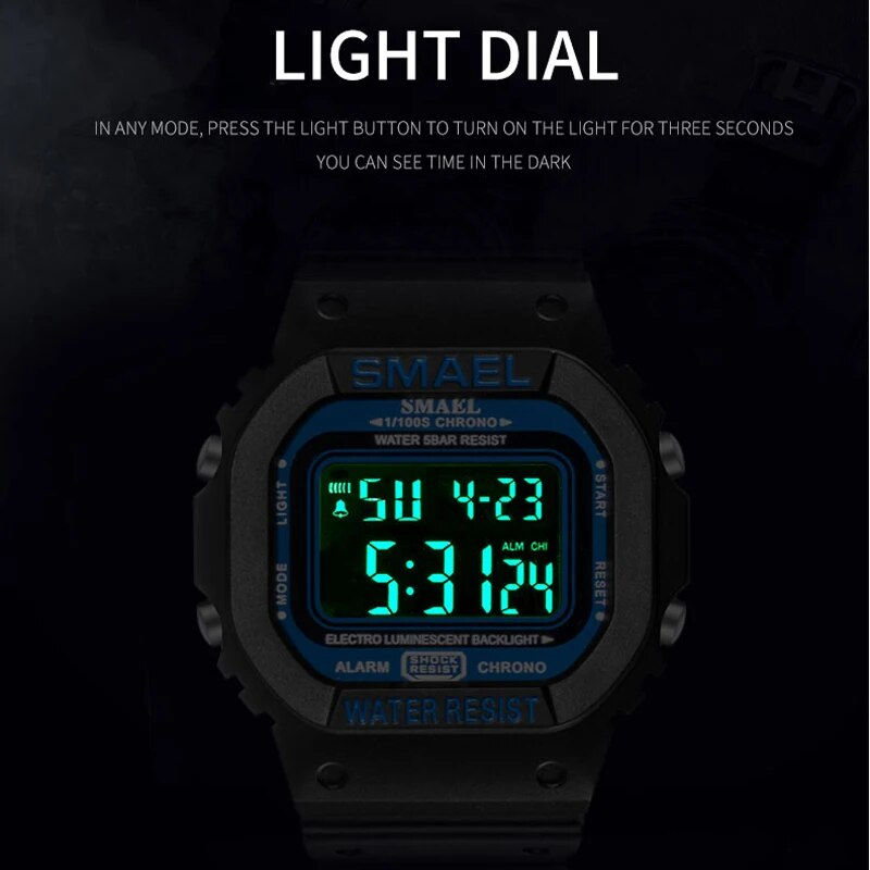 Thumbnail: SMAEL Digital Watch Men Sports Watches LED Military Army Camouflage Wrist Watch 