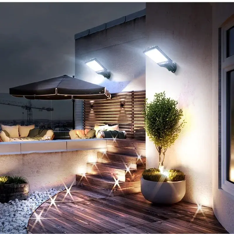 Thumbnail: Powerful LED Solar Outdoor Led Courtyard Wall Lamp Rechargeable Human Body