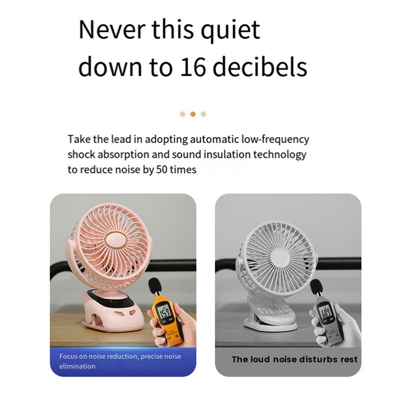 Thumbnail: 3000Mah N33 USB Clip Fan Clip On Fan Mini Fan With Clip Aromatherapy Use Digita