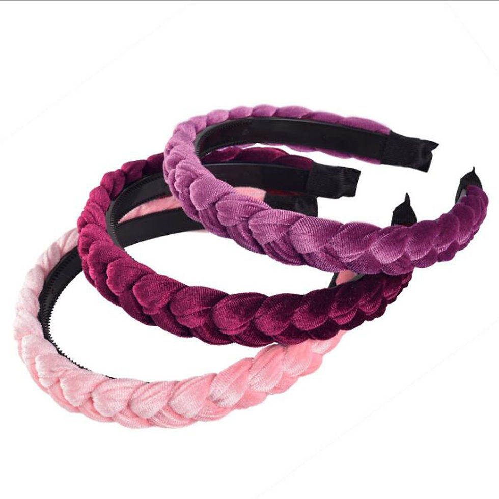 Thumbnail: New Fashion Braid Headband Soft Flannel Hairband Women Non-slip Teeth Headwear 