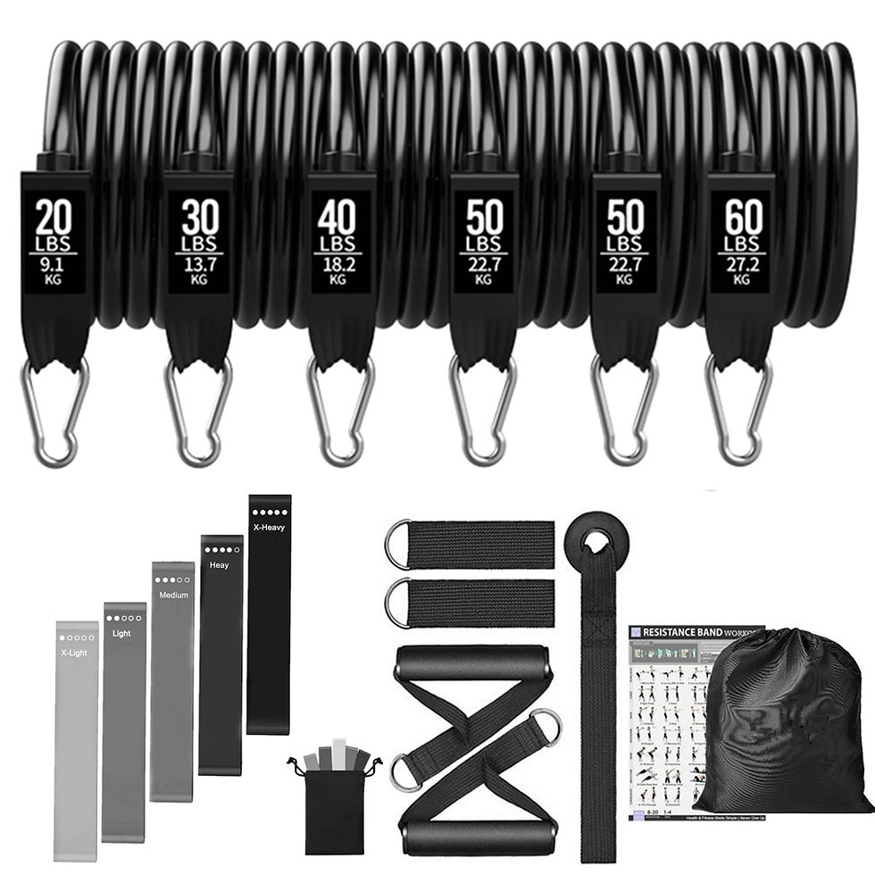 Thumbnail: 250LBS Resistance Bands Set Exercise Bands Training Physical Therapy 