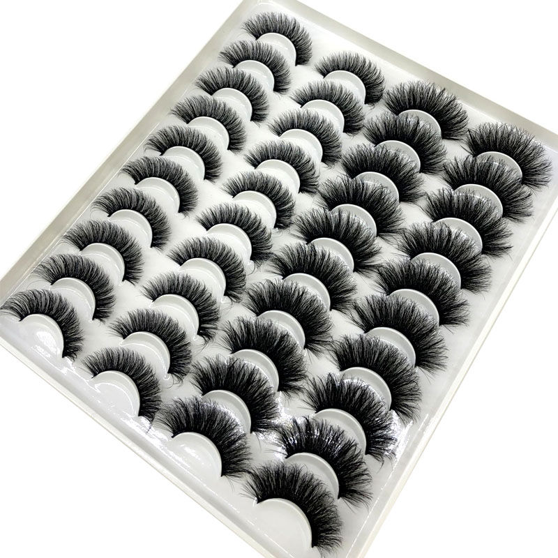 Thumbnail: 20 Pairs 18-25 mm 3d Mink Lashes Bulk Faux Thick Long Wispy Natural Mink Lashes