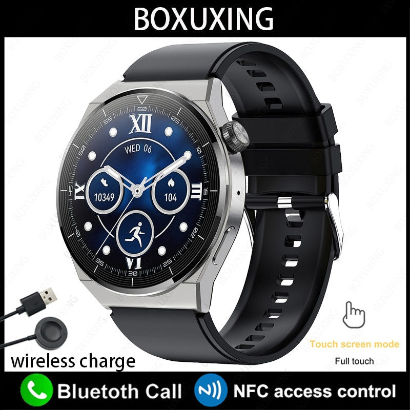 Thumbnail: For Huawei Xiaomi NFC Smart Watch Men GT3 Pro AMOLED 390*390 HD Screen Heart 