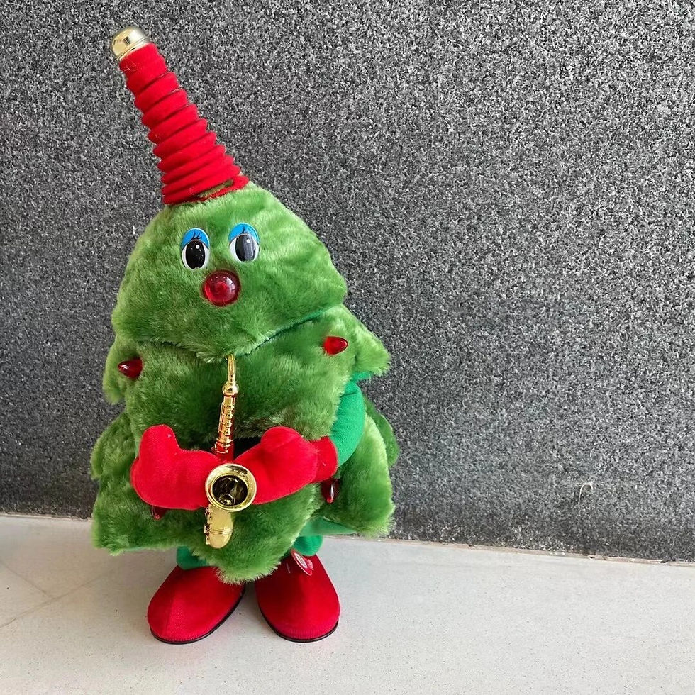 Thumbnail: Novelty Dancing Christmas Tree Electric Plush Toys Singing Blow Saxophone