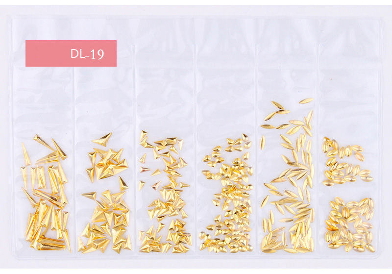 Thumbnail: Star Month Hollow Gold and Silver Nail Art Metal Shell 3D Nail Decoration Studs 