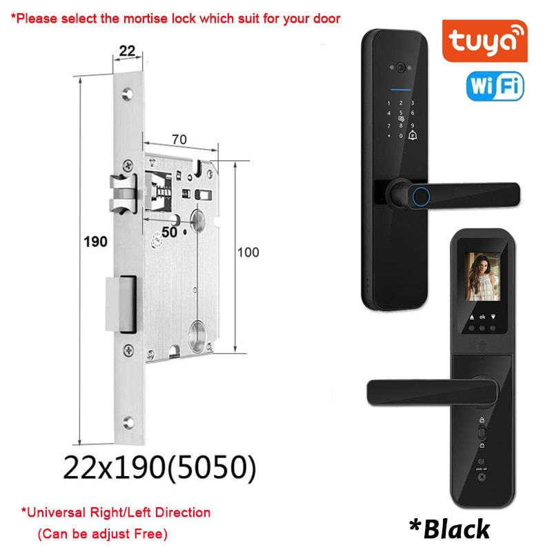 Thumbnail: XSDTS Tuya Wifi Digital Electronic Smart Door Lock With Biometric Camera Fingerp
