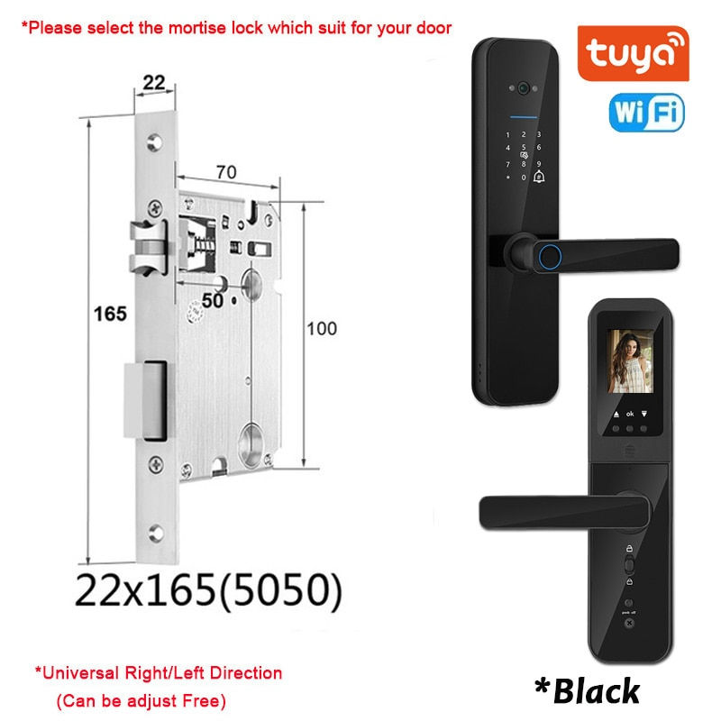 Thumbnail: XSDTS Tuya Wifi Digital Electronic Smart Door Lock With Biometric Camera Fingerp