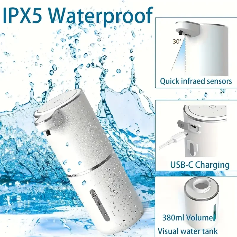 Thumbnail: New 380ML Automatic Foam/Liquid Sensor Soap Dispenser Touchless Soap Dispenser 