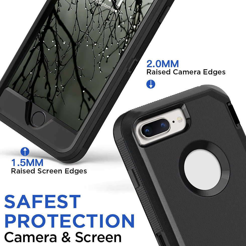 Thumbnail: Black Phone Case For iPhone 7 / iPhone 7 Plus Heavy Duty Shockproof Protective 