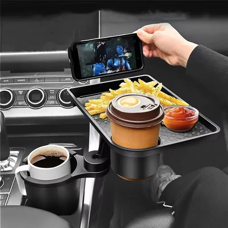 High Quality Universal Car Cup Holder Tray - 360 ° Rotating Adjustable Dual