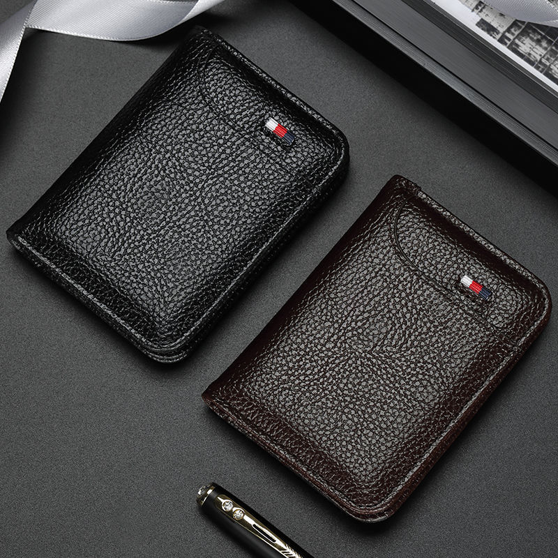 Thumbnail: Men's Card Holder Thin Mini Wallet Card Storage Bag Unisex Exquisite Pu Coin